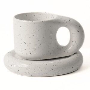 Ceramic Coffee Mug & Saucer Set
